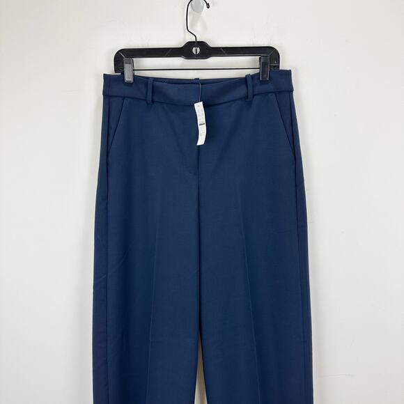 J.Crew Tall Wide Leg Trouser Four Season Stretch High Rise Navy US 10 T NWT - Picture 10 of 13